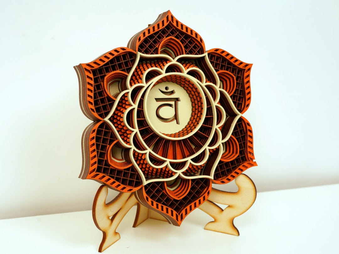 Sacral Chakra Mandala Wooden Wall Art, Spiritual Yoga Decor - Etsy