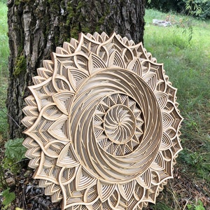 WOOD MANDALA DECOR Zen Wall Art, Sacred Geometry Mandala, Wooden Gift ...
