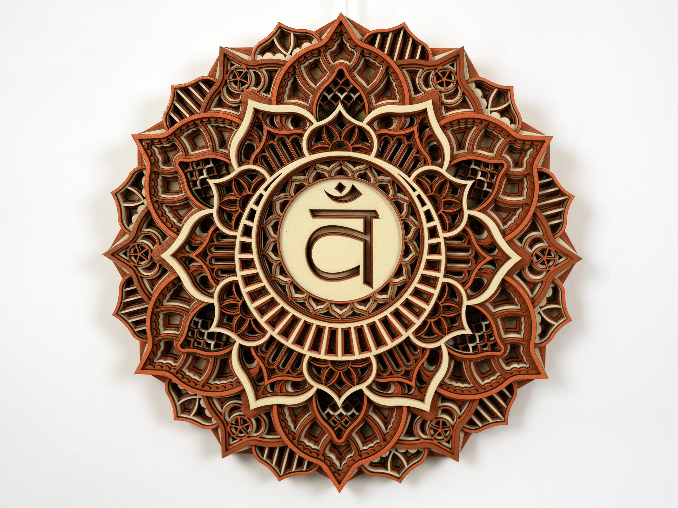 Sacral Chakra Mandala Wooden Wall Decor, Handmade Spiritual Gift - Etsy