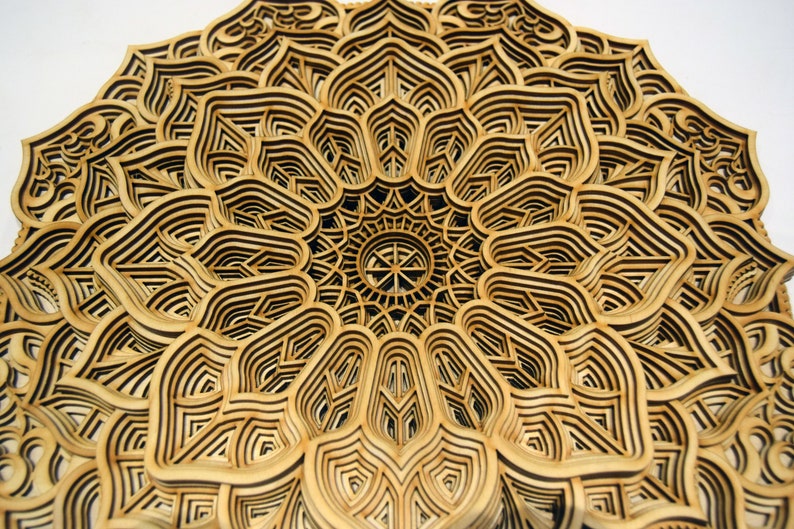 Layered Wood Mandala Wall Hanging New Home Gift Laser Cut Etsy