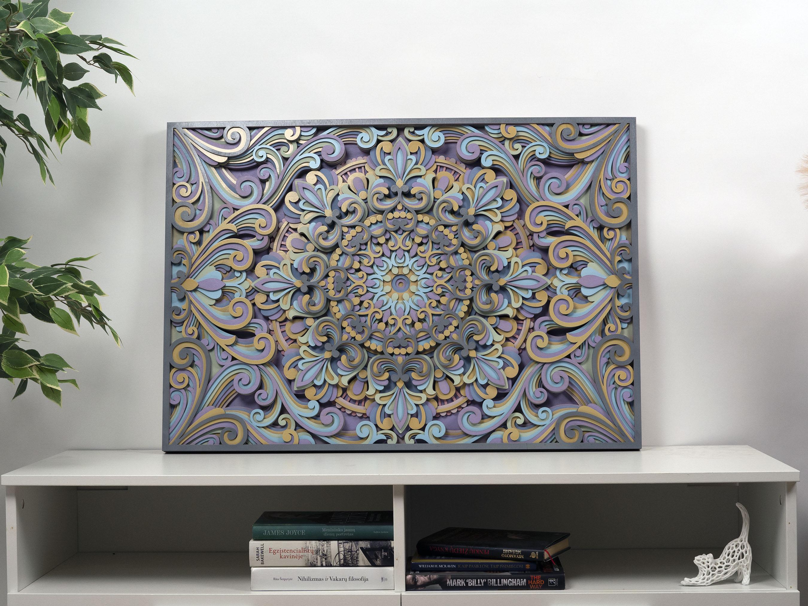 Layered Wooden Mandala Wall Art – Boho Multicolor Home Decor Panel - Etsy