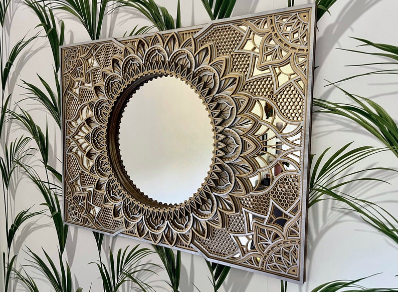 Wall Mirror Large Mirror Wall Décor Mandala Wall Art - Etsy