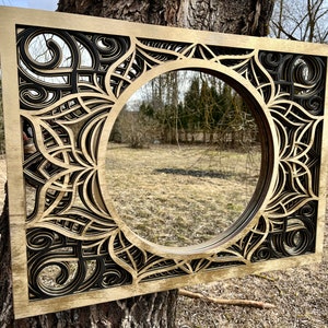 Black Rustic Mirrors Mirror Wood Wall Décor, Rustic Wall Art Mirrors For Art Wood Floor Mirror Decorative Mirror Mirror Gift