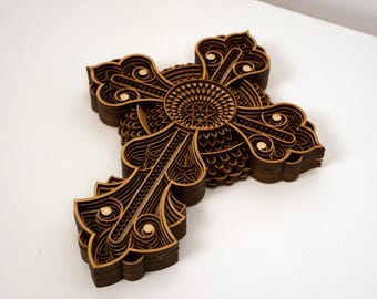 Cruz de madera decorativa para pared, símbolo de protección cristiana, decoración para iglesia