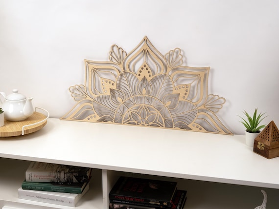 木製マンダラ壁飾り：花柄木製壁掛け - Etsy 日本