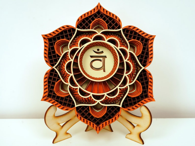 Sacral Chakra Mandala Wooden Wall Art, Spiritual Yoga Decor - Etsy