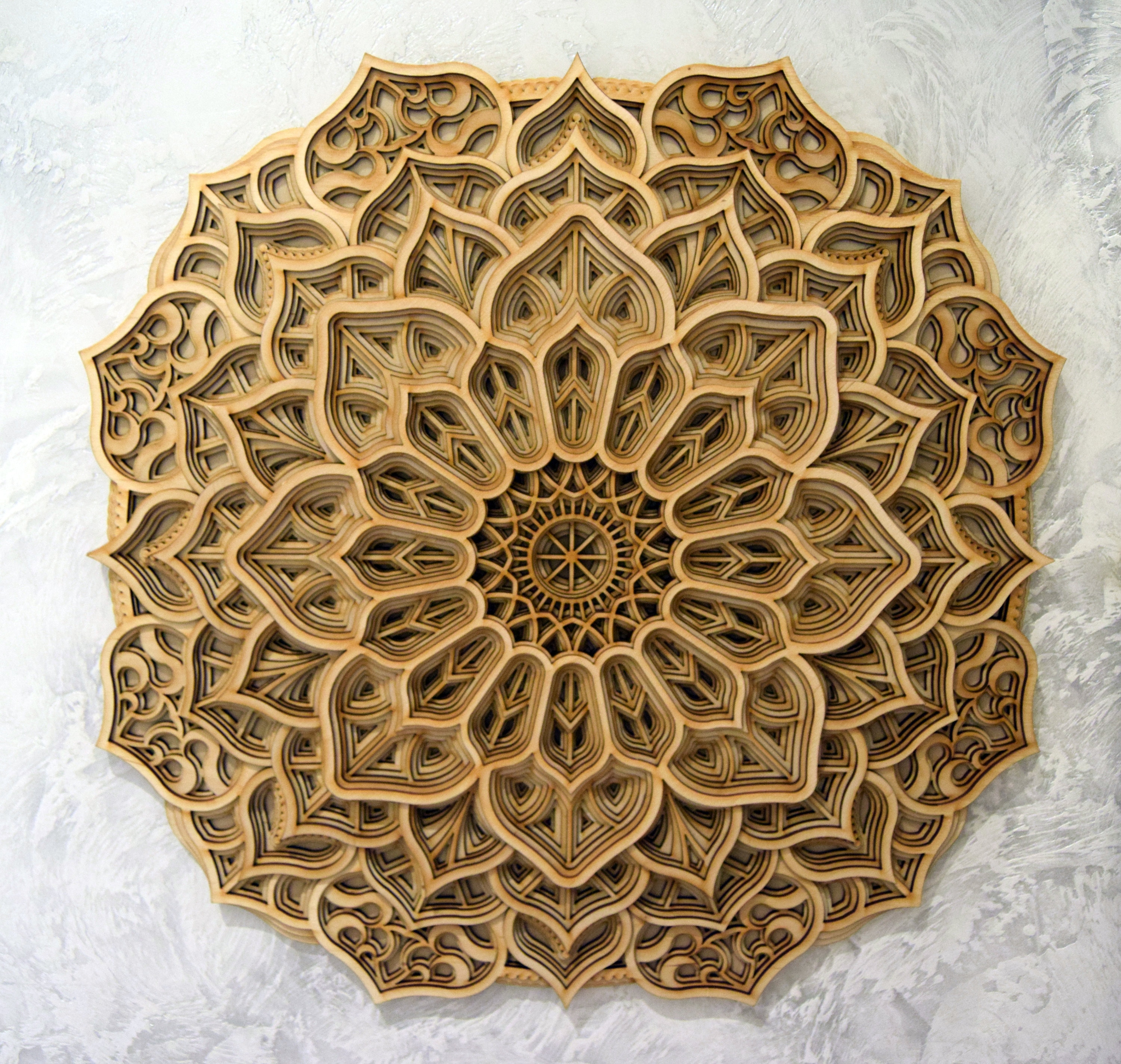 Layered Wood Mandala Wall Hanging New Home Gift Laser Cut Etsy