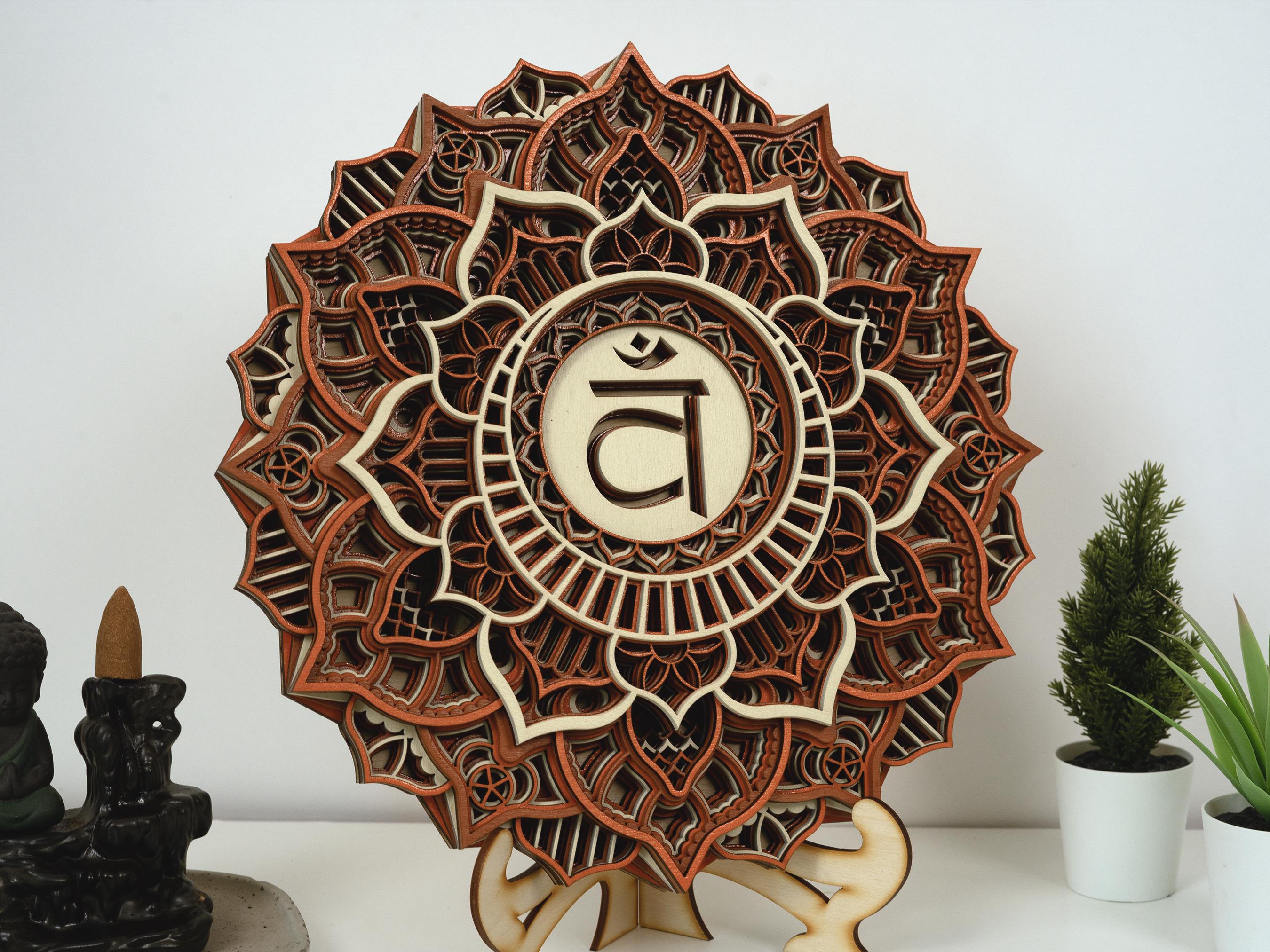 Sacral Chakra Mandala Wooden Wall Decor, Handmade Spiritual Gift - Etsy