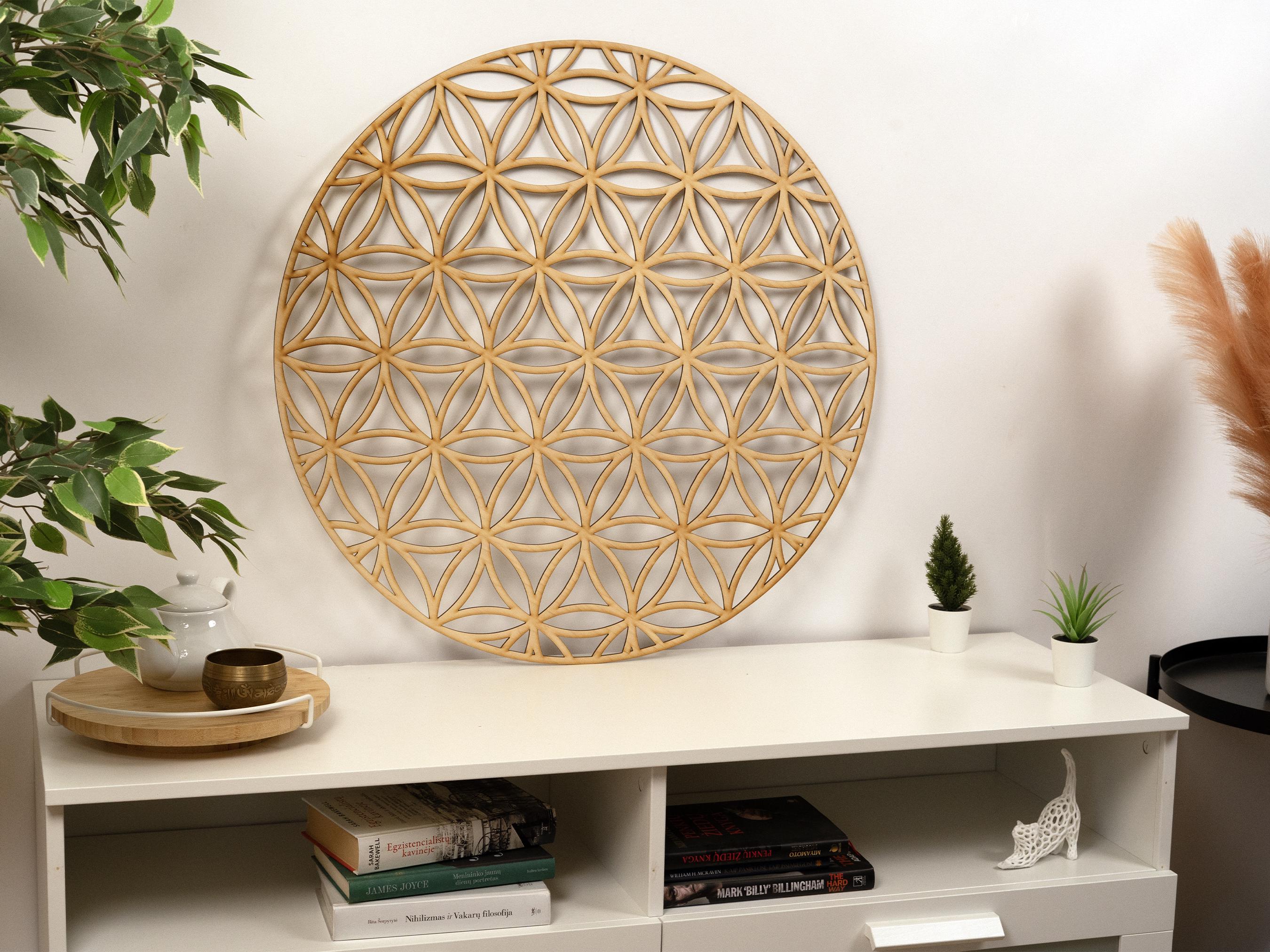 Flower of Life Wooden Wall Art, Sacred Geometry Stencil - Etsy