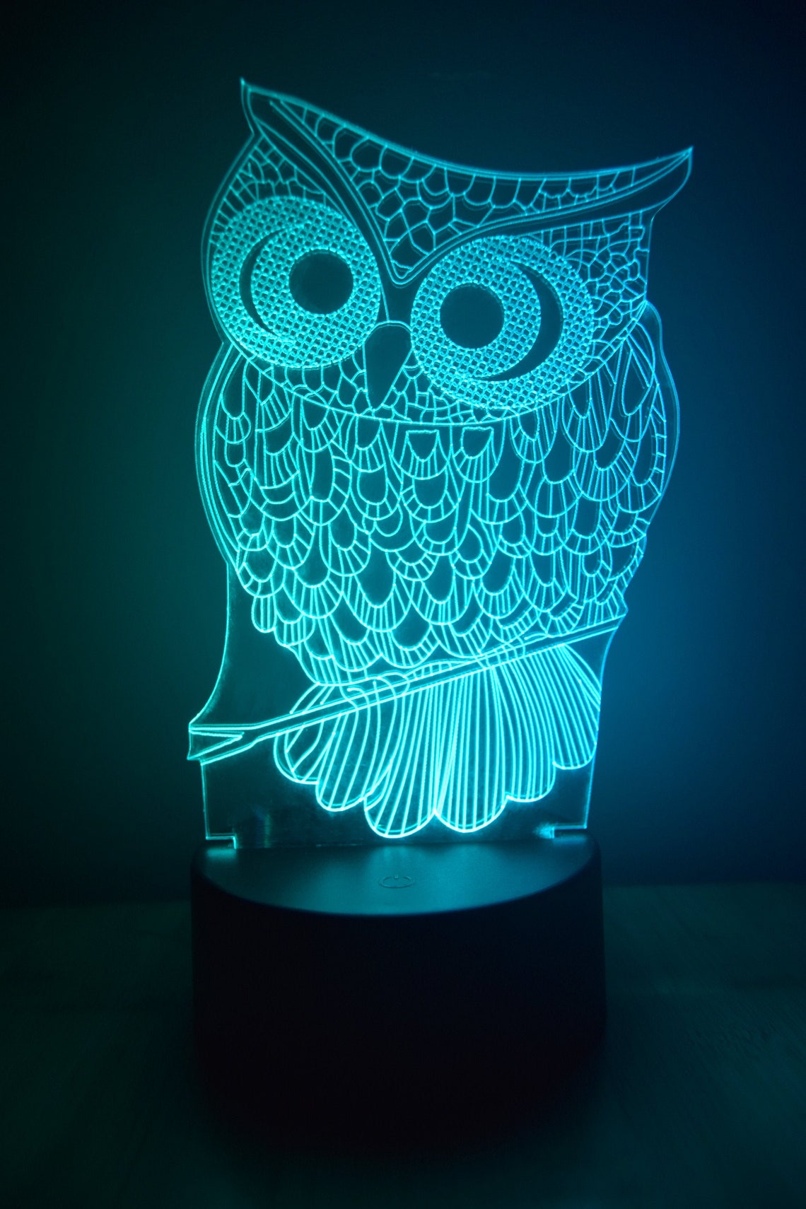 Owl Lamp LED Lamp Changing Colors Night Light Lamp Etsy