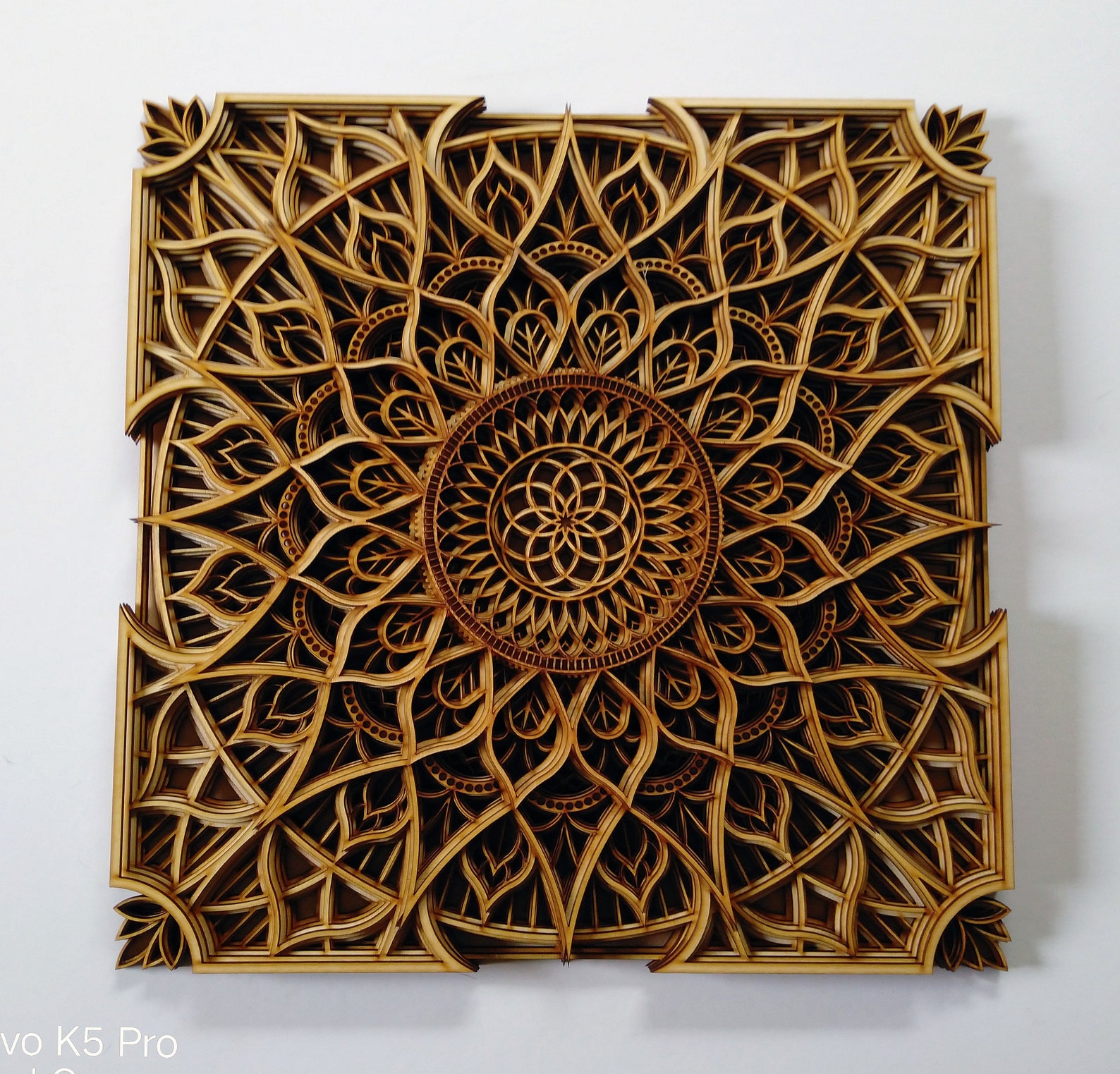 Mandala Wood Art Spiritual Decor Geometric Wood Wall Etsy
