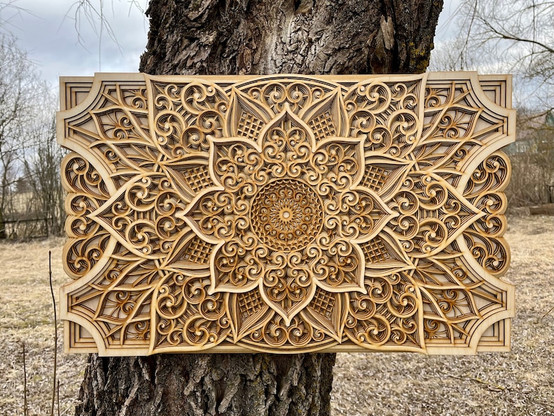 WOOD MANDALA DECOR Bohemian Masterpiece Home Wall Art