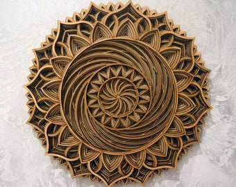 WOOD MANDALA DECOR Zen Wall Art, Sacred Geometry Mandala, Wooden Gift, Housewarming Decoration