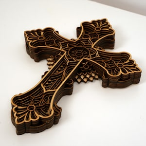Cruz de madera para decoración de pared cristiana, arte minimalista católico religioso, decoración espiritual para el hogar y la iglesia, símbolo de protección.