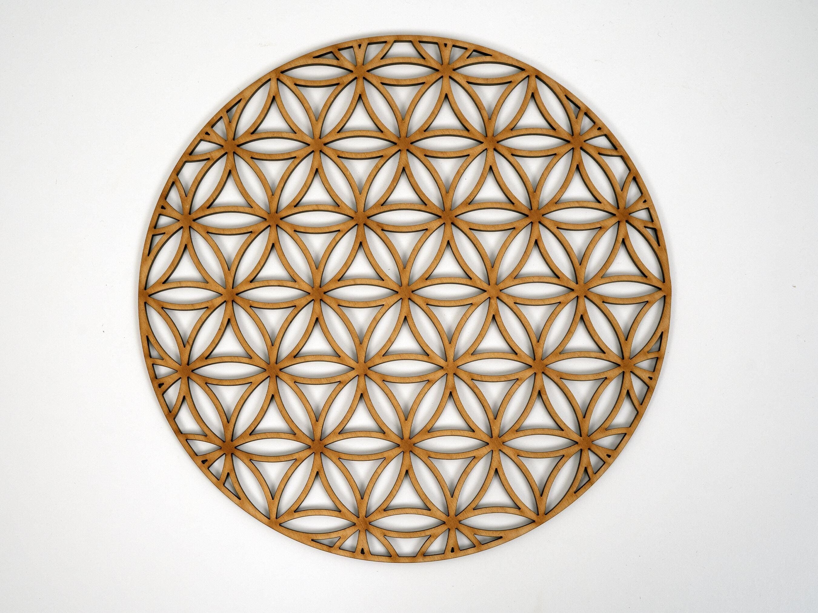 Flower of Life Wooden Wall Art, Sacred Geometry Stencil - Etsy