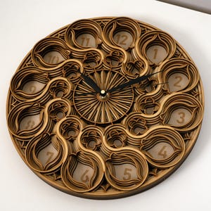 Mandala Wall Clock, Wood Wall Art, Geometric Clocks, Boho Decoration Round Clock, Handmade Housewarming Gift, Table Clock Gift for Mom