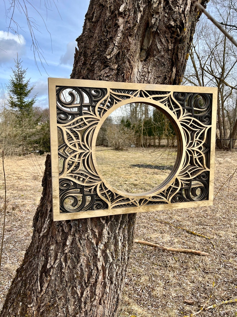 Black Rustic Mirrors Mirror Wood Wall Décor Rustic Wall Art Etsy