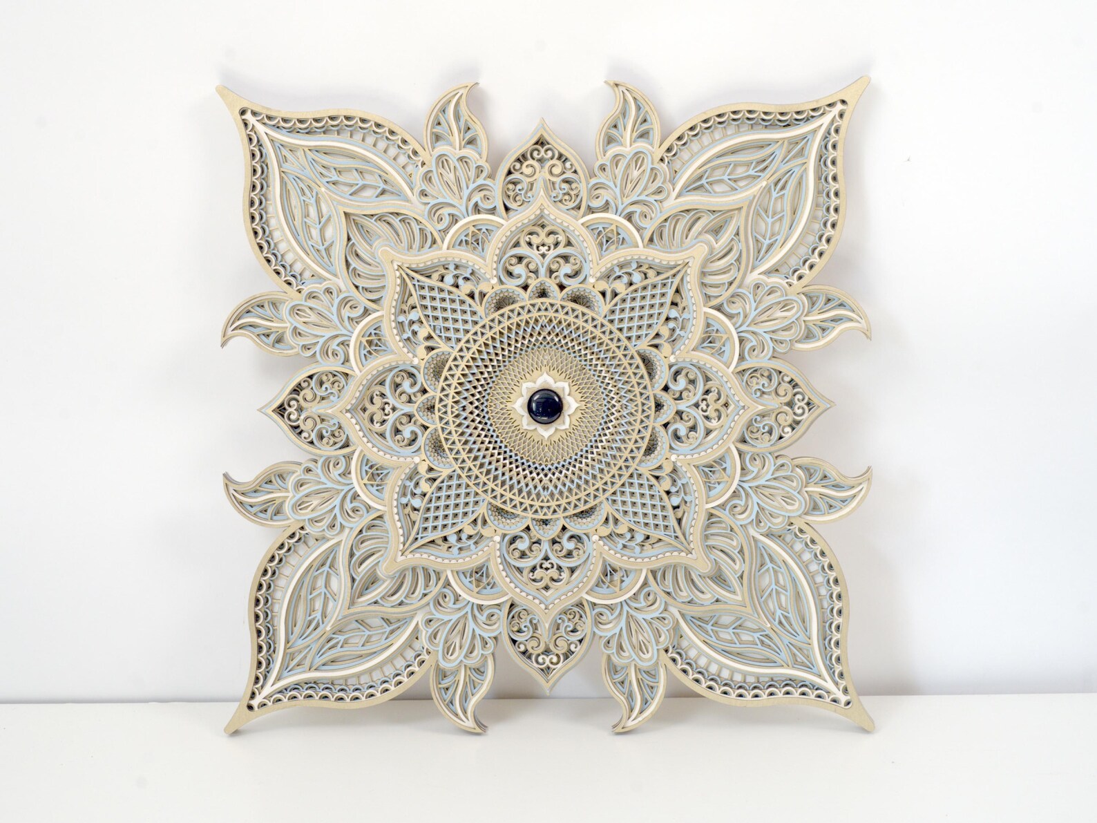 Layered Elegant Wood Mandala Wall Art, Boho Sacred Geometry Decor - Etsy