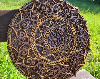 WOOD MANDALA DECOR, Wooden Wall Art, Boho Decoration Accent, Spiritual Gift