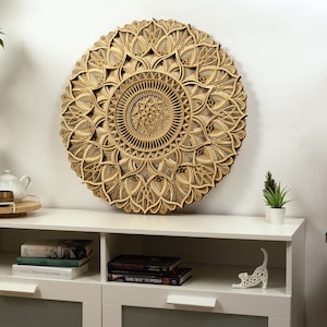Handcrafted Spiritual Wooden Art – A unique and meaningful decor piece, perfect for meditation rooms and sacred spaces