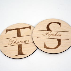 Personalized Wooden Coasters Set Custom Engraved for Couples, Romantic Gift for Him Her, Valentines Day Gift, Anniversary Gift Idea