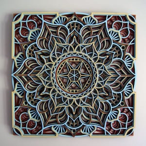 WOODEN MANDALA WALL Decor, Sacred Geometry Art, Wood Mandala Apartment Decor, Spiritual Moving Gift Bohemian Cabin Decor Gift