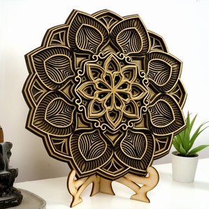 Mandala Wall Art, Wood Home Decor, Spiritual Wooden Gift, Bohemian Decoration Accent, Sacred Geometry Minimalistic Art, Zen Gift for Him