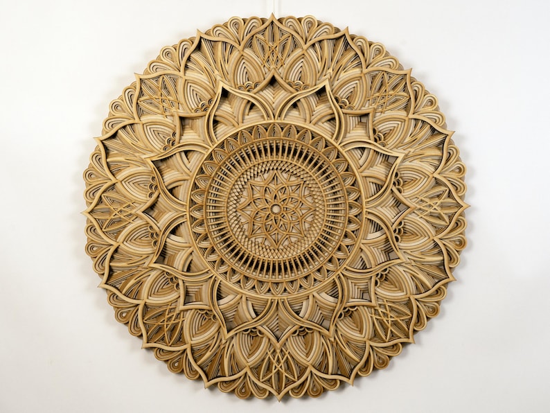 Minimalist Boho Mandala Wall Decor – A lightweight and stylish wooden mandala, adding a touch of mindfulness and beauty to your home