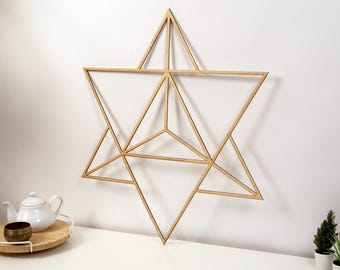 Wooden Merkaba Star Stencil, Sacred Geometry Wall Art