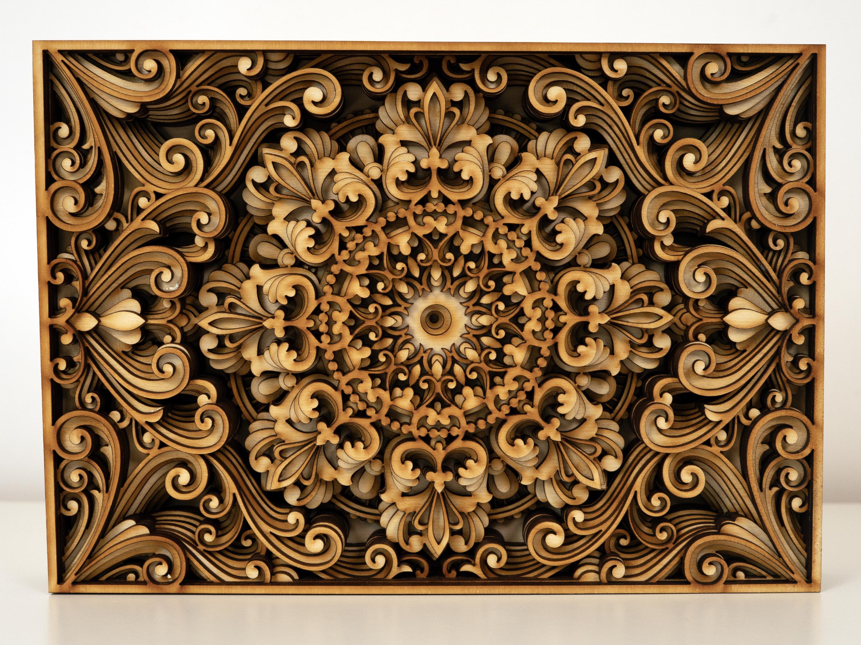 Layered Wooden Mandala Wall Art – Boho Multicolor Home Decor Panel - Etsy