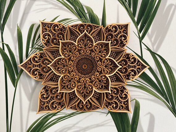 Wooden Mandala Wall Art | Spiritual Home Decor, Meditation Altar