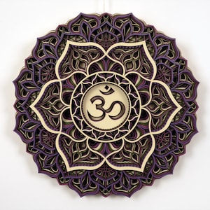 Crown Chakra Mandala - Sahastrara Spiritual Gift, Chakras Set Wall Hanging, Zen Wall Art, House Warming Decor, Spiritual Handmade Decoration