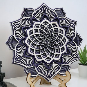 Wood Mandala Wall Decor, Spiritual Home Wall Art, Wooden Zen Gift, Bohemian Decoration Accent, Sacred Geometry Design, Minimalistic Art