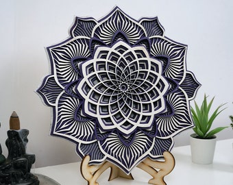 Wooden Mandala Wall Decor, Laser Cut Mandala Art, Sacred Geometry Wall Hanging, Boho Wall Decor, Spiritual Home Decor, Geometric Wall Art