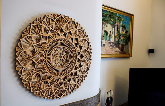 Wooden Mandala Wall Art, Sacred Geometry, Boho Decor