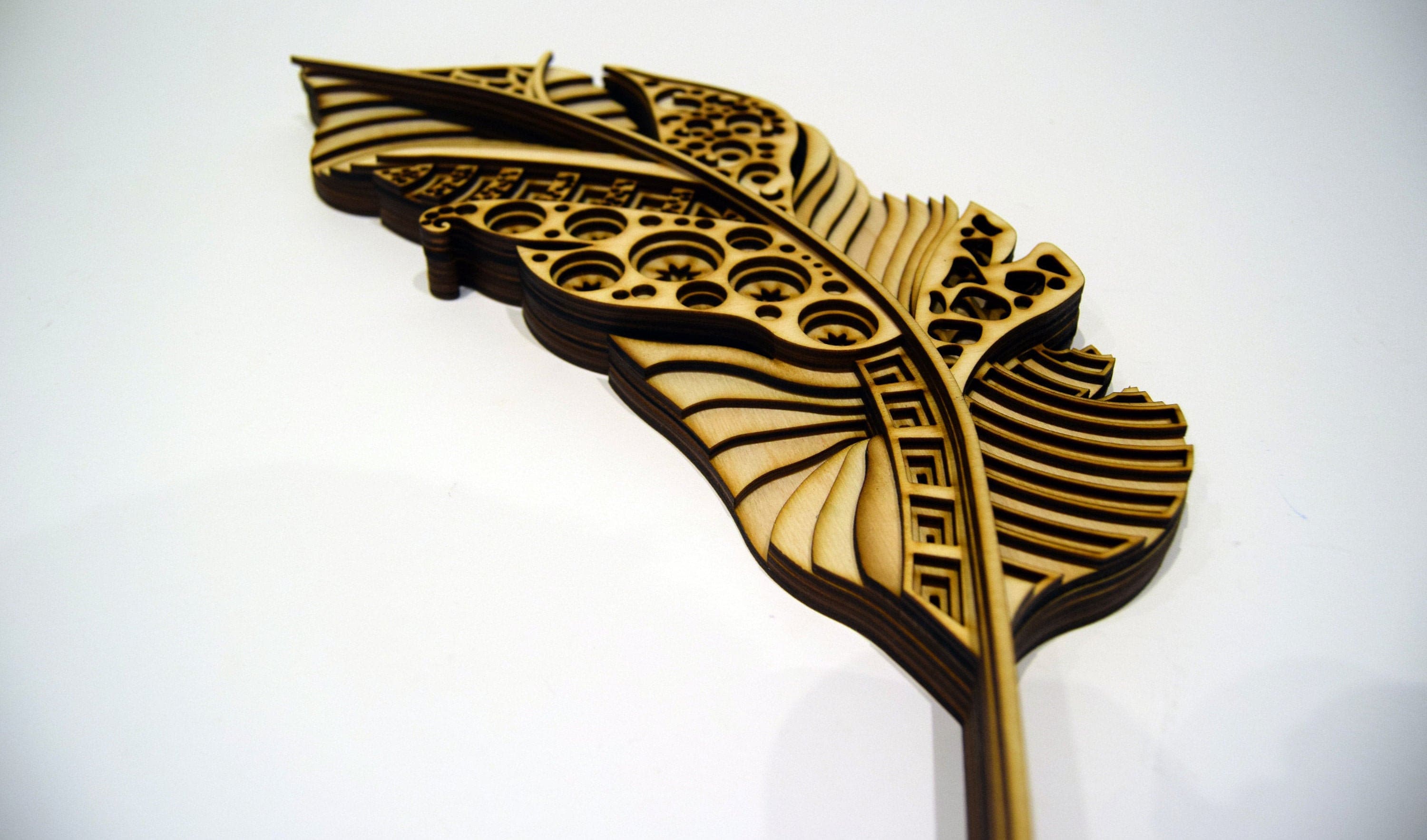 Wood Feather Carving