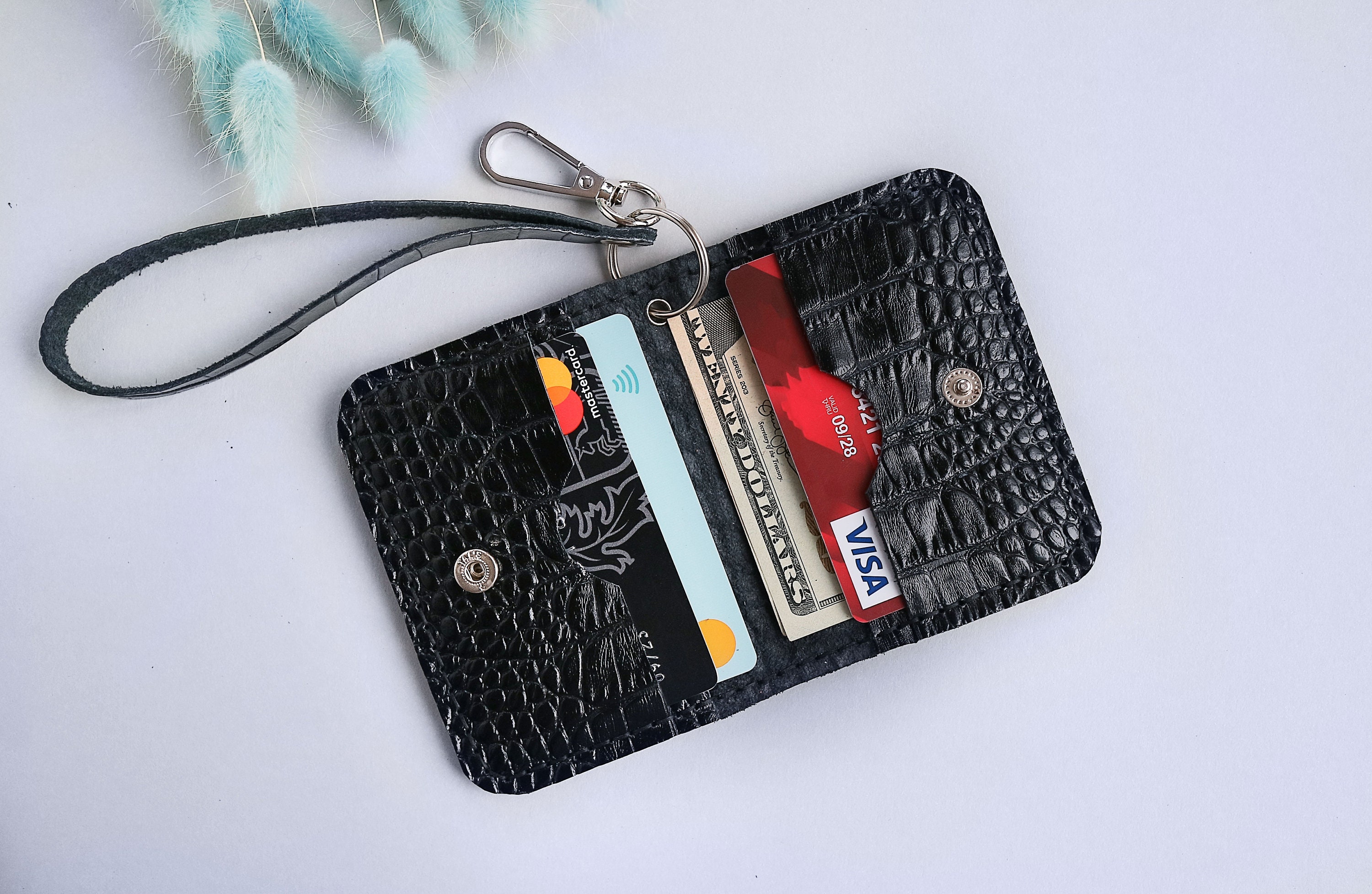 Cardholder with keychain wrist strap wristlet wallet LV, Men's Fashion,  Watches & Accessories, Wallets & Card Holders on Carousell
