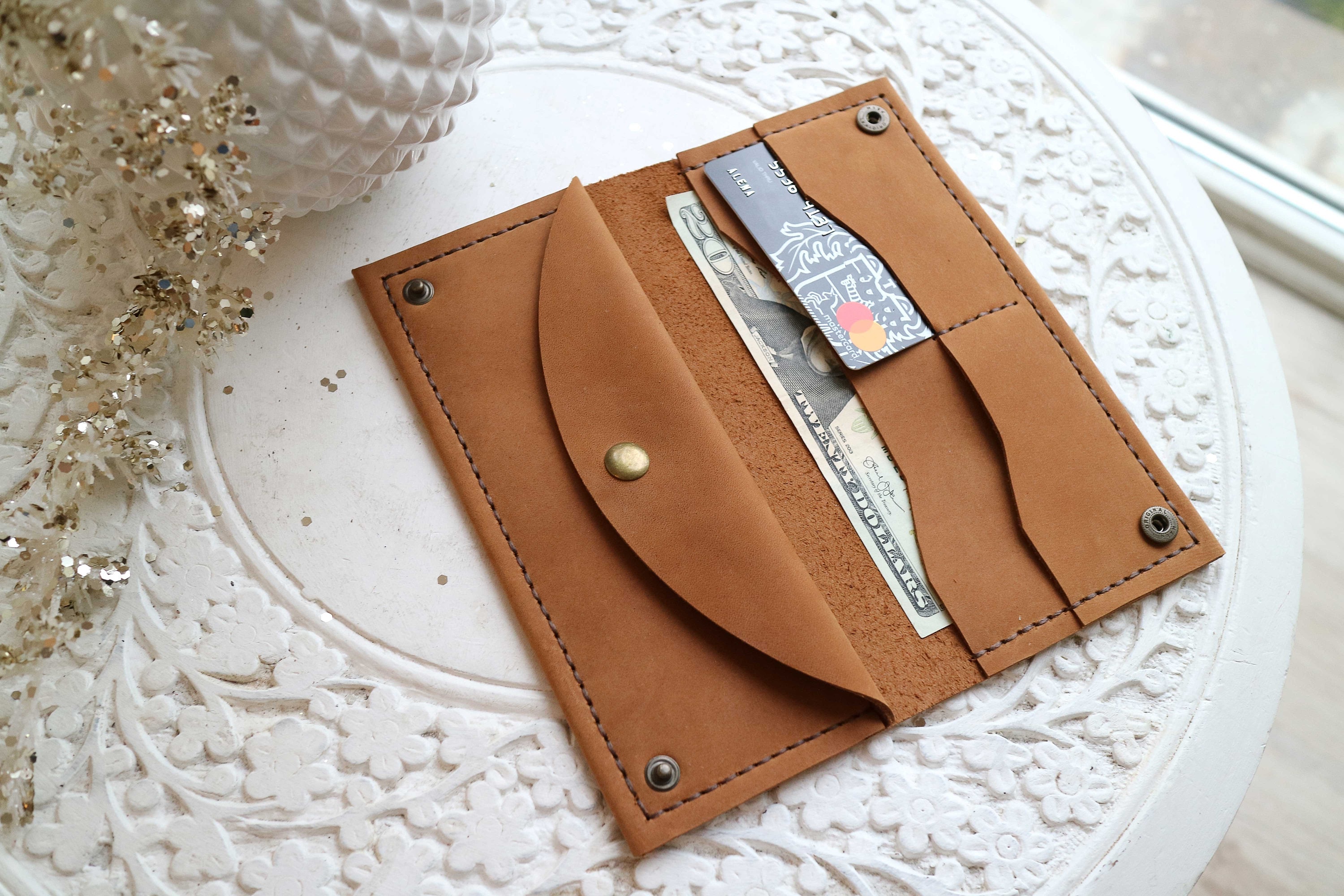 Womens Wallet Leather Minimalist Wallet Slim Wallet Etsy