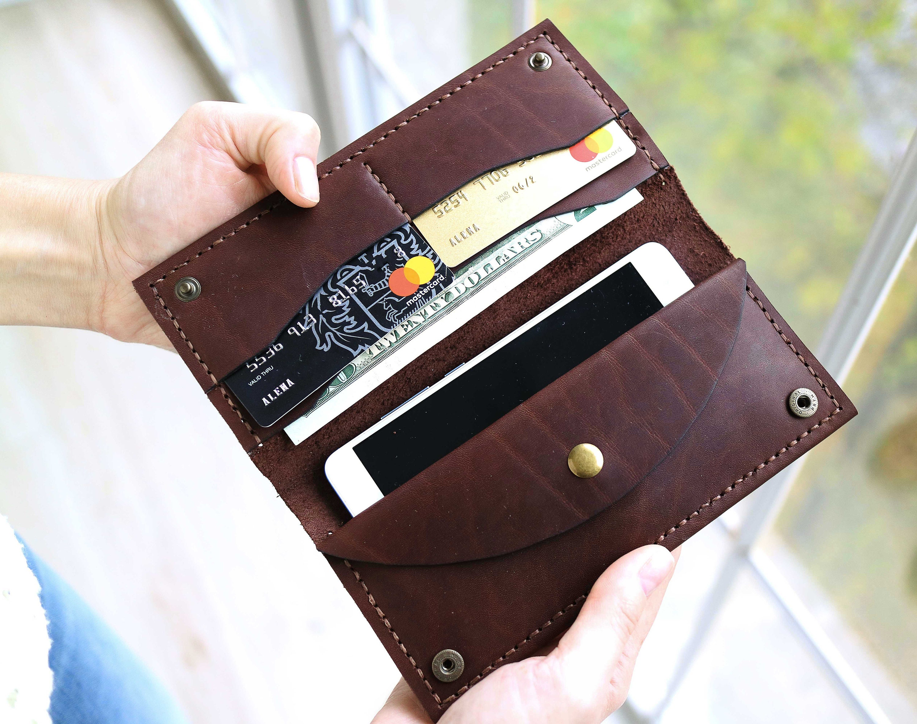 Womens Wallet Leather Minimalist Wallet Slim Wallet Etsy