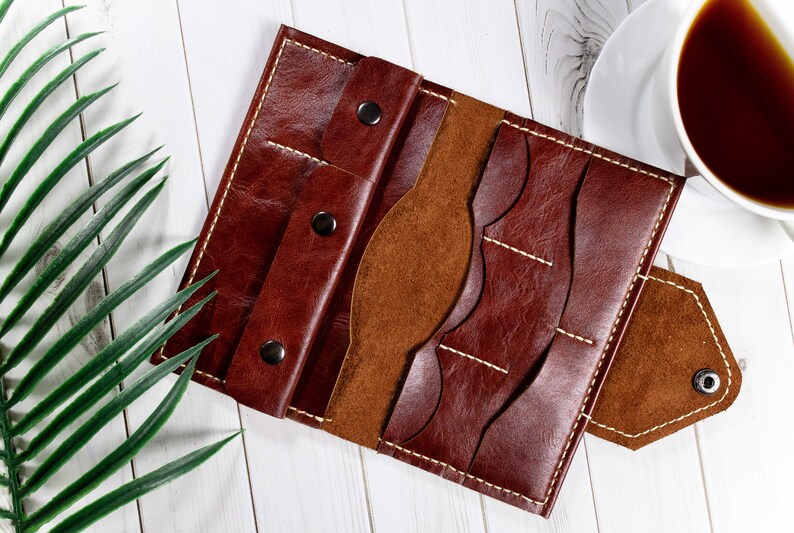 Leather women's wallet travel wallet slim wallet Etsy