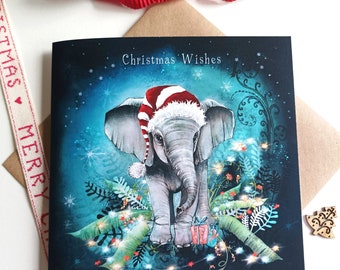 Elephant Christmas Card | Animal Christmas Wishes