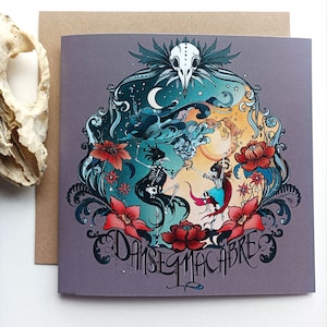 Danse Macabre blanco kaart / magie en macabere / gotische kaart