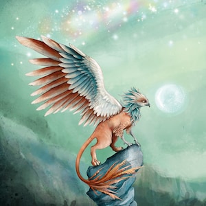 Gryphon Card/mythisch wezen kaart/mythen en legendes/Griffin Art