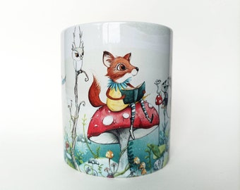 Woodland Wonder Mug / Quirky Illustrated Mug / Creatures Mug