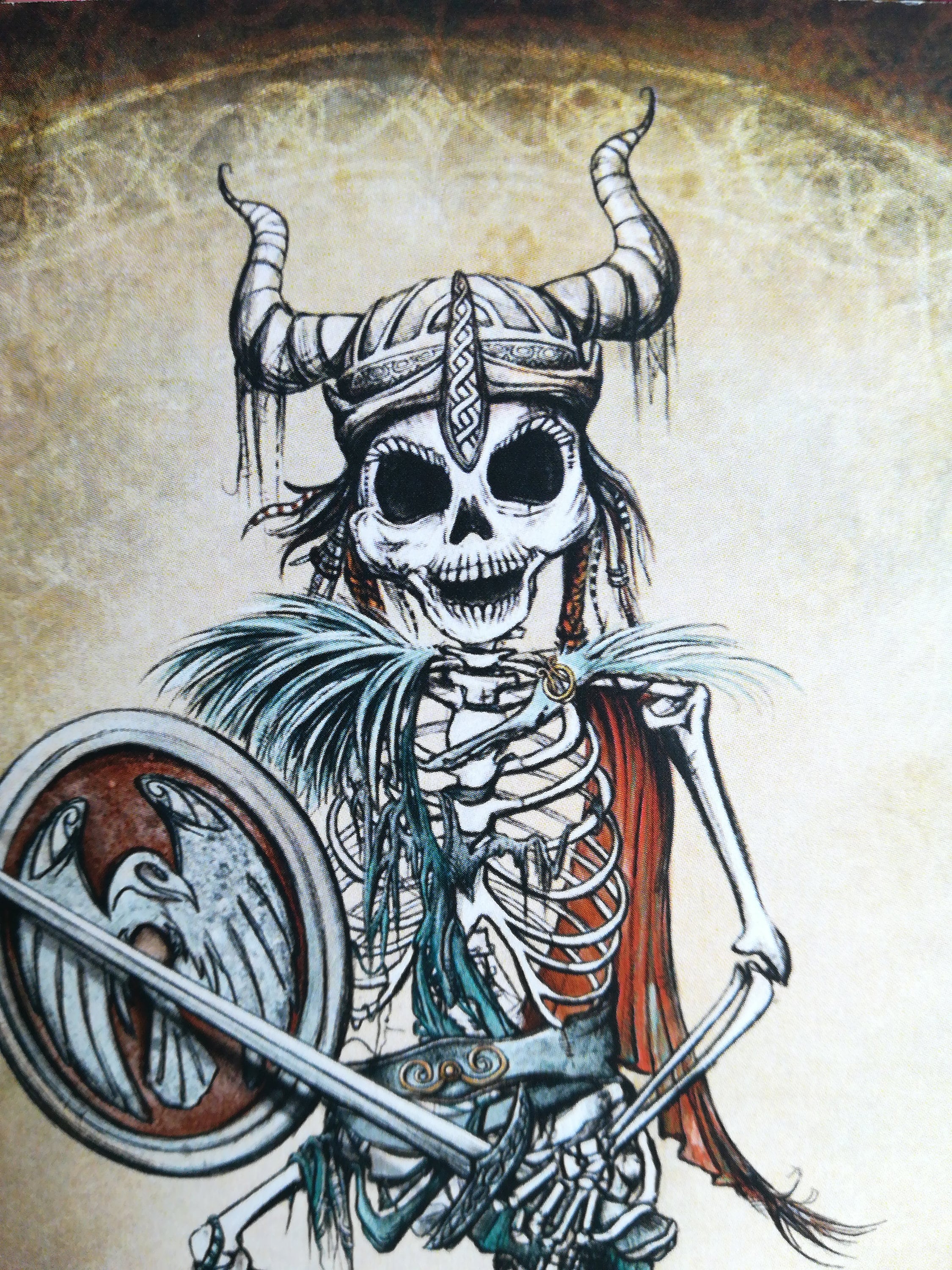 Skeleton Viking Fathers Day Card: Alternative Halloween Notecard