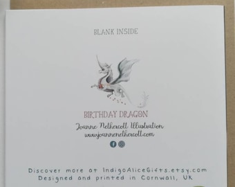 Biglietto D'Auguri Fantasy Con Drago Viola E Luna: Quadrato 145 Mm, Carta FSC 350 G/m², Con Busta Di Lusso, Fatto In UK