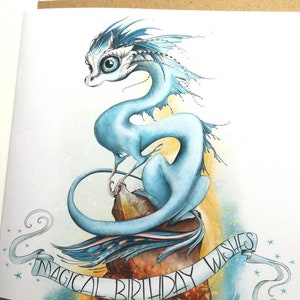 Water Dragon magische verjaardagswensen / Dragon Card / magische verjaardagswensen