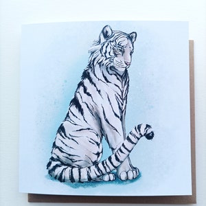 Witte tijger lege kaart/tijger notitiekaart