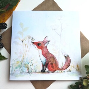 Cartão Fox Cub // Cartão Fox Greetings // Cartão Thinking of You // Cartão Infantil // Cartão de Aniversário