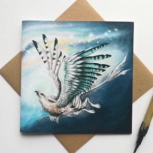 Galaxy Gryphon Card / Magical Creature Card / Alternatieve kaart / Griffin / Mythisch beest /Fantasy Art